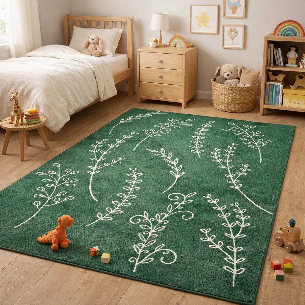 Living room carpet  Leaf patterned  Area rugs 7x10  6x10 6x9 6x8 5x8  Wool carpet  Green color  Hand Tufted