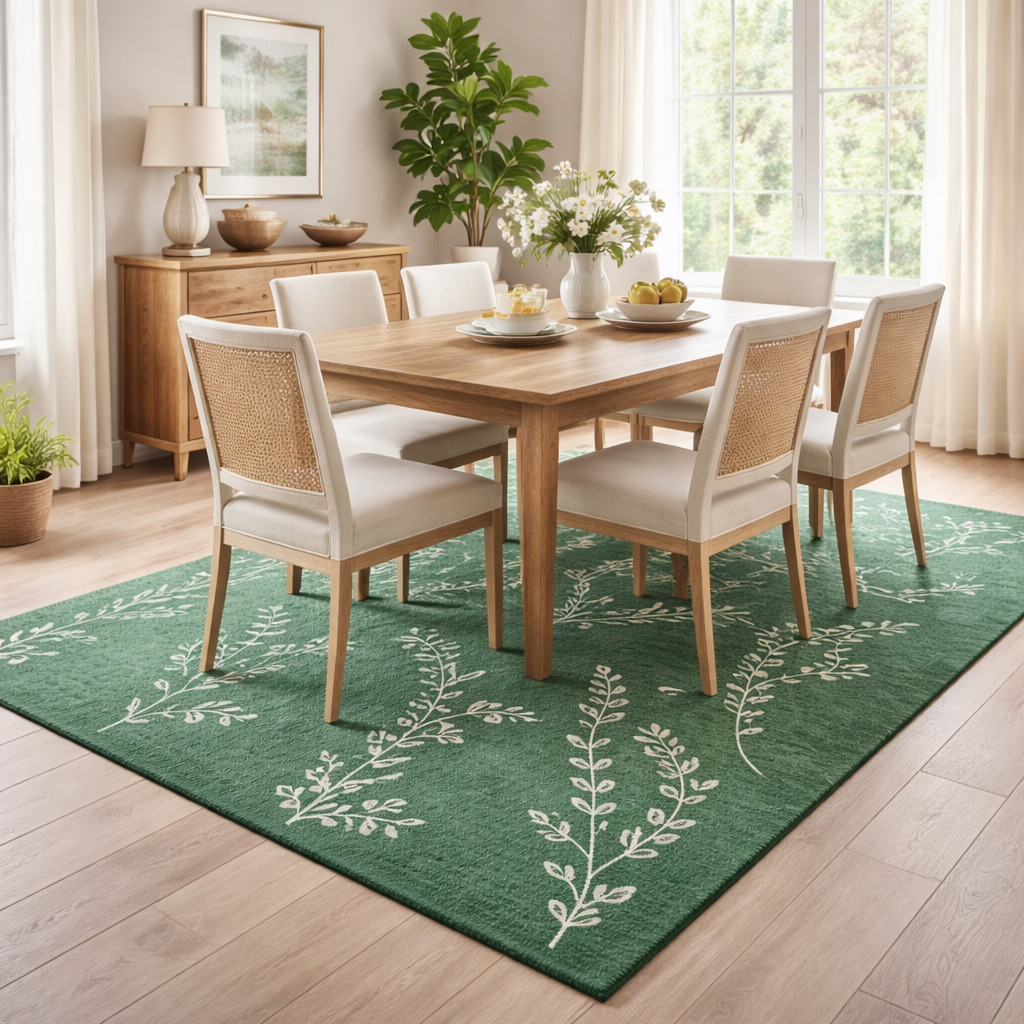 Living room carpet  Leaf patterned  Area rugs 7x10  6x10 6x9 6x8 5x8  Wool carpet  Green color  Hand Tufted
