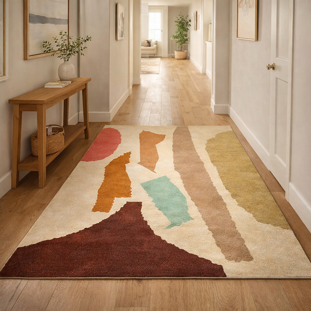 Hand Tufted Natural Multicolor Wool Rug Contemporary Style Dining Rooms Bedrooms Living Room 5x7 6x9 8x9 9x11 Rectangular