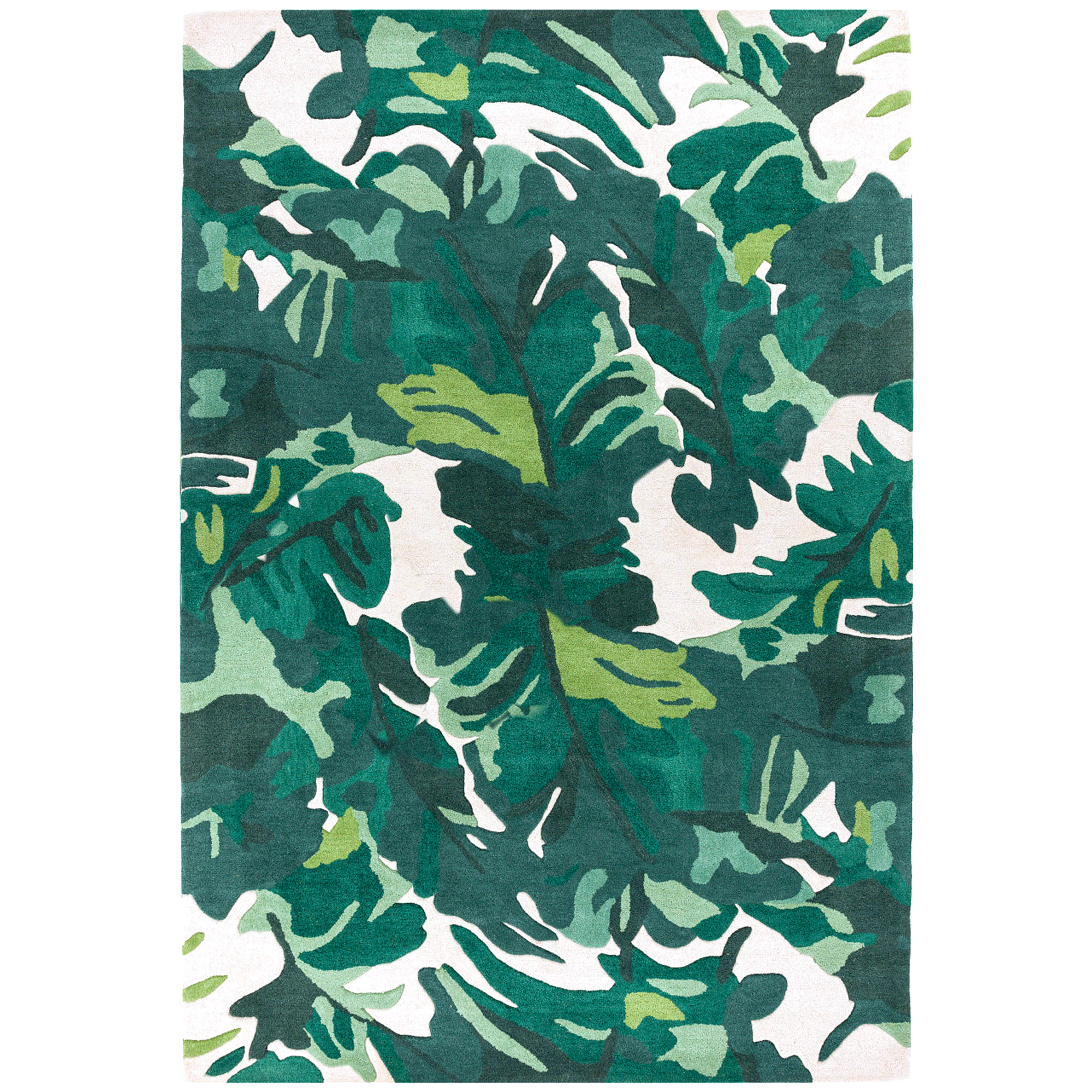 Palm Jungle Green Tropical Tufted Rug for Living and Cozy Room