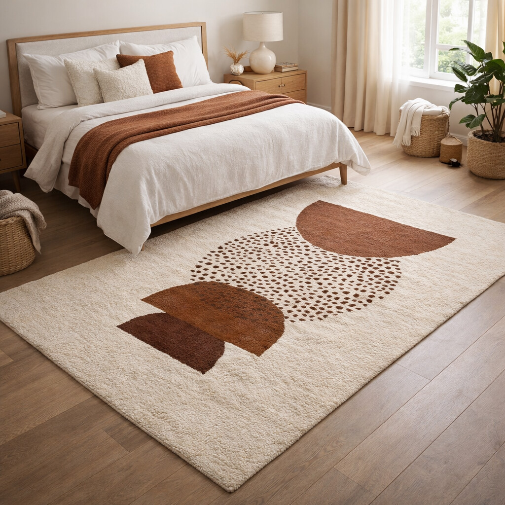 Modern Abstract Rug with Stacked Shapes
