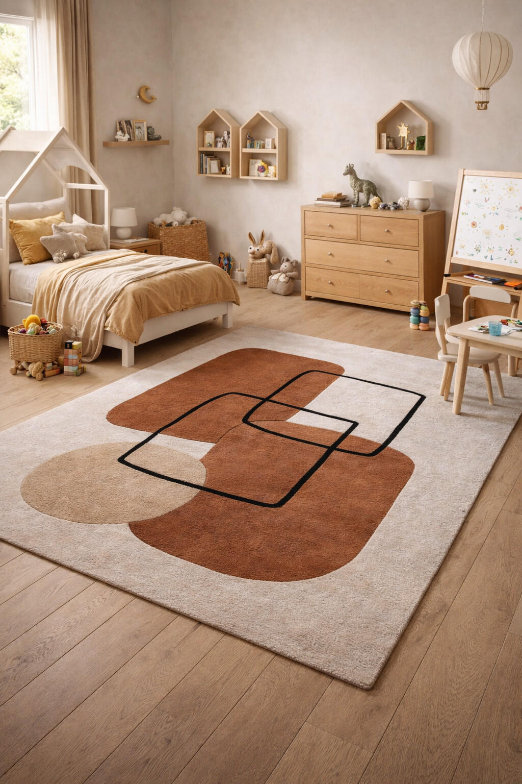 Tufted rugs  White and Brown color  6x10 7x10 8x11 9x13  Bedroom Living room  Area rug  Wool carpet