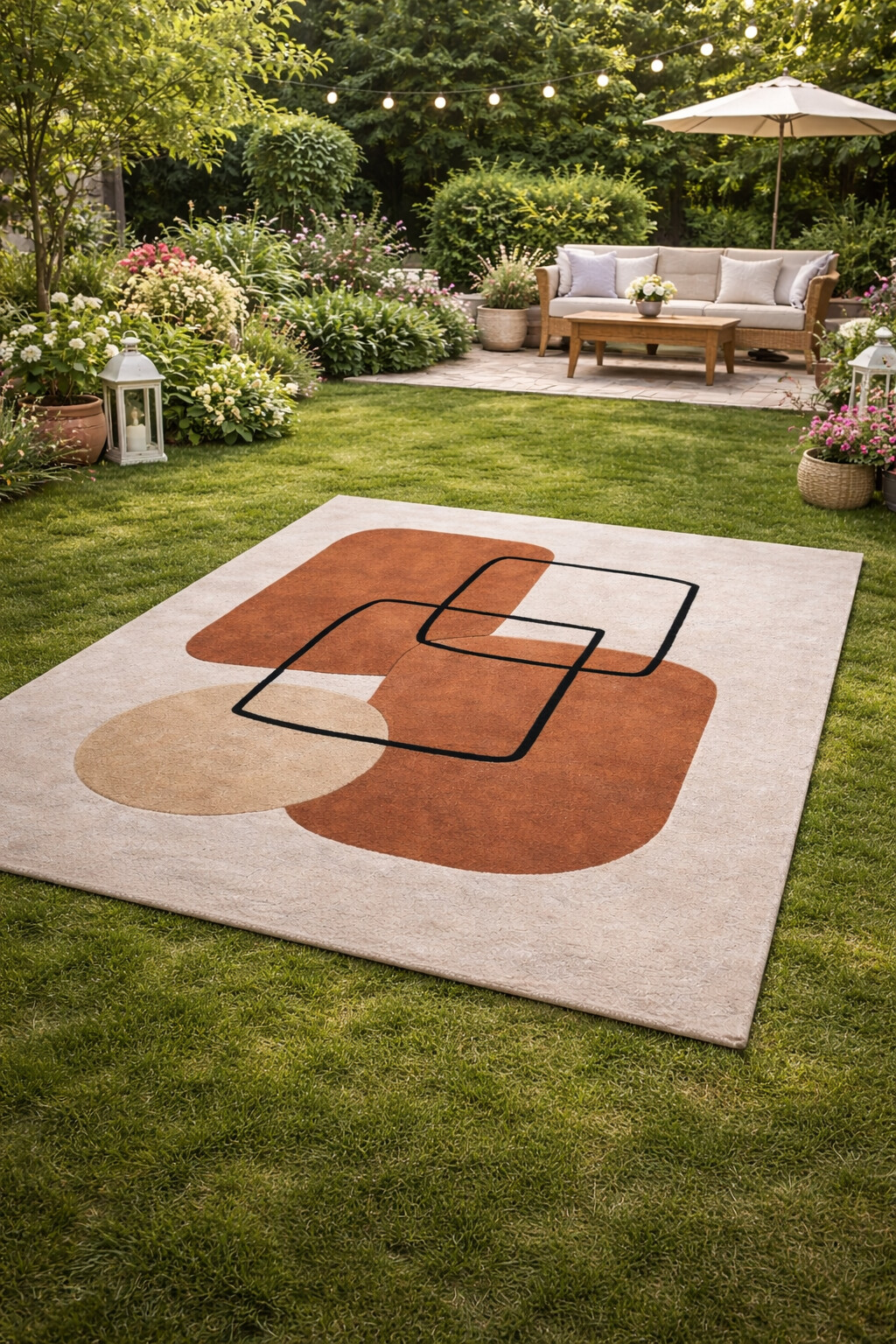 Tufted rugs  White and Brown color  6x10 7x10 8x11 9x13  Bedroom Living room  Area rug  Wool carpet