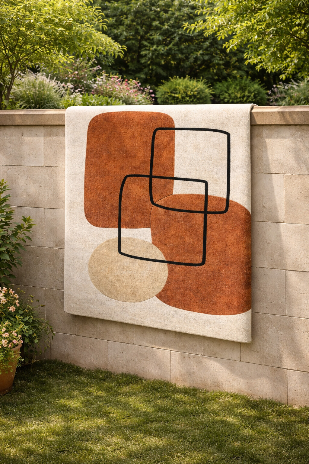 Tufted rugs  White and Brown color  6x10 7x10 8x11 9x13  Bedroom Living room  Area rug  Wool carpet