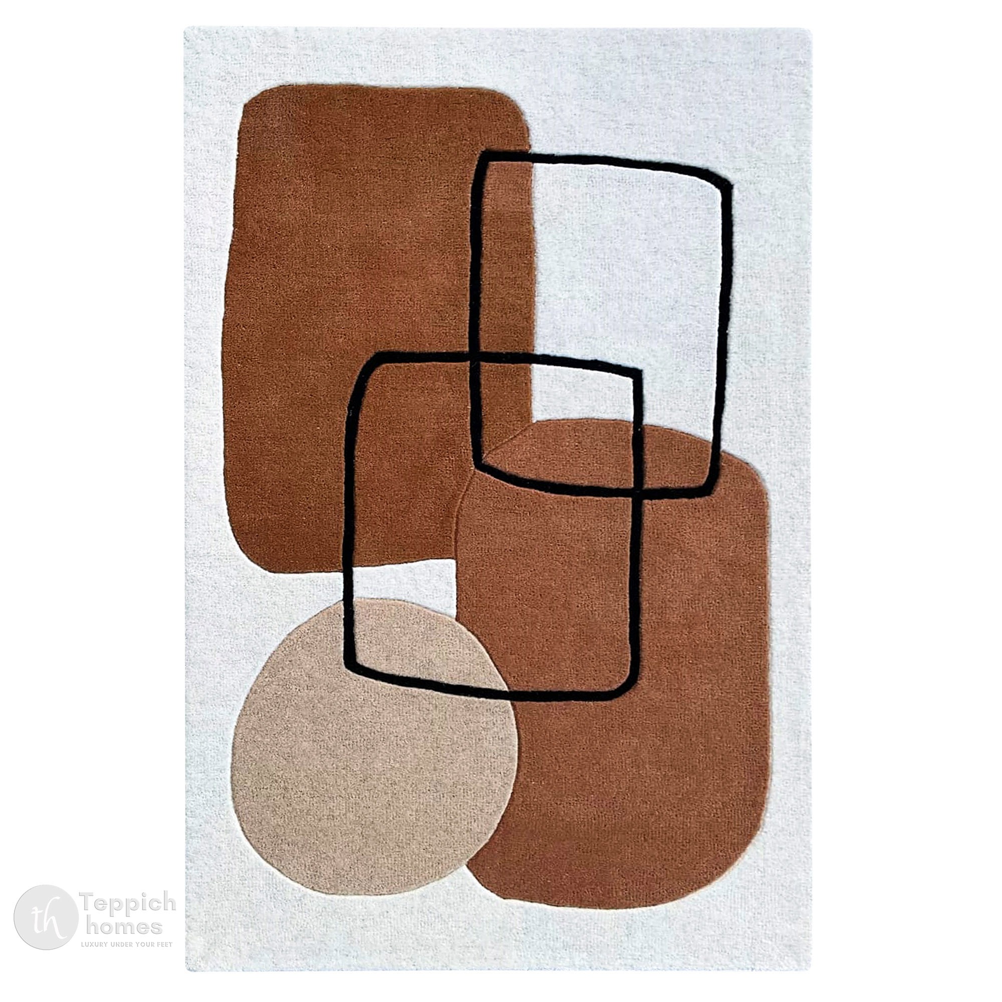 Tufted rugs  White and Brown color  6x10 7x10 8x11 9x13  Bedroom Living room  Area rug  Wool carpet