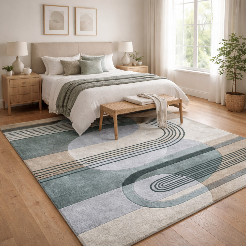 Image of Hallway carpet 7x10 | Geometric rug | Tufted carpets | 8x11, 9x12, 10x14, 11x13 | Wool area rugs