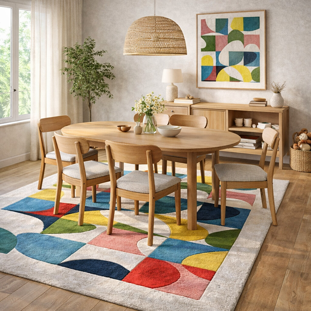 Contemporary Color Block Rug