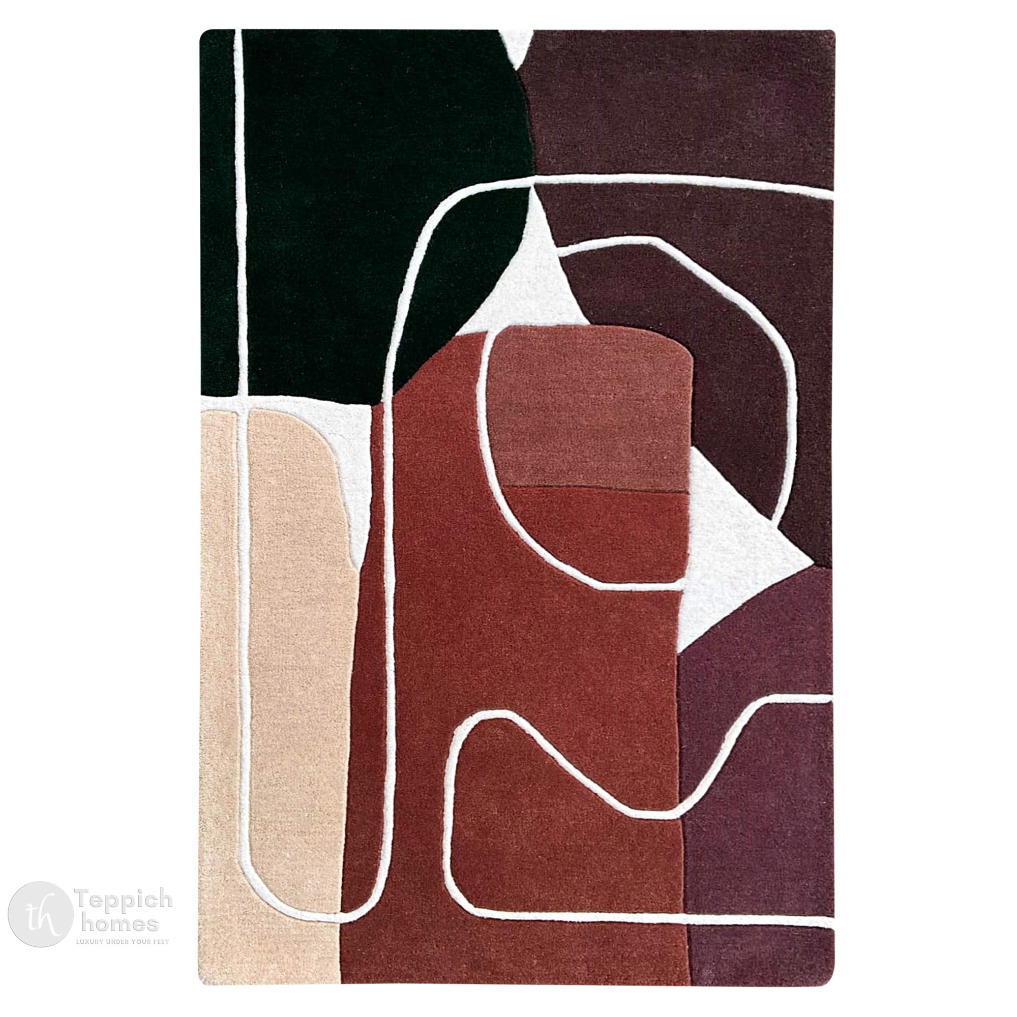 Stylish Earth Palette  Soft Lines Rug