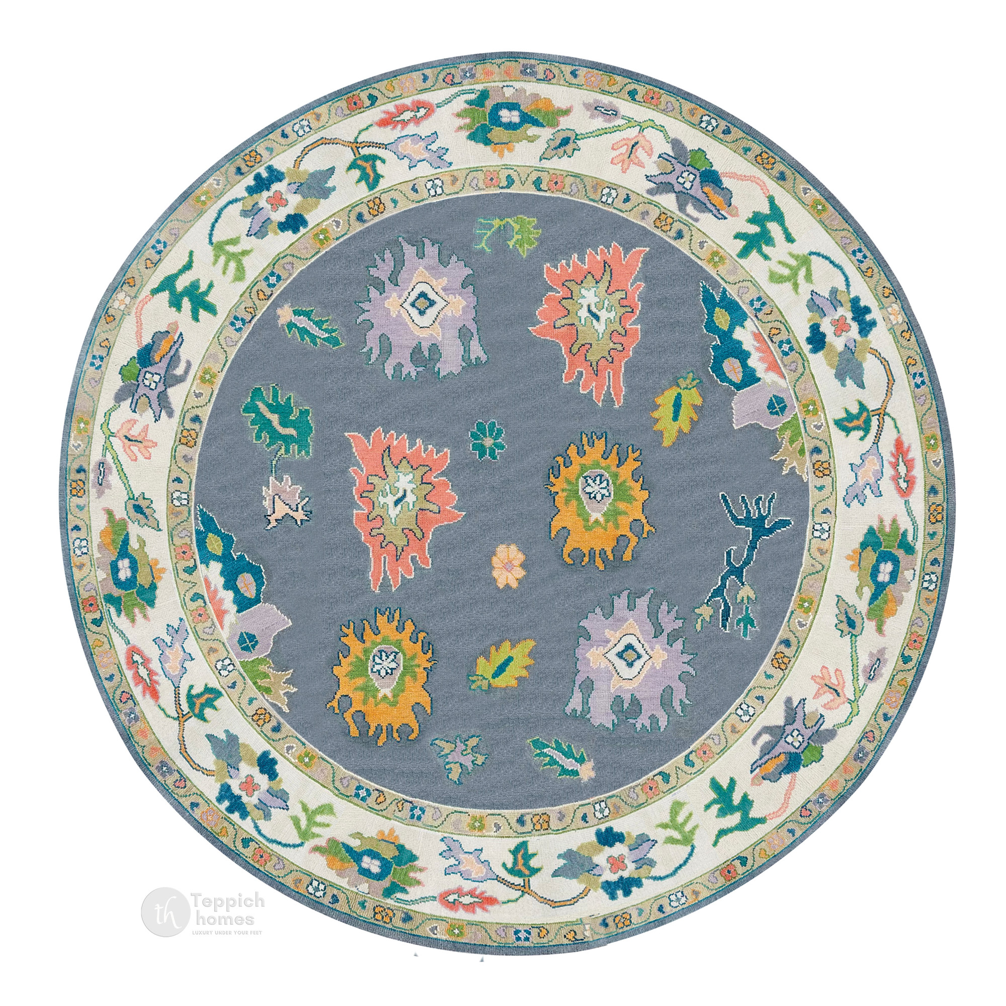 10x10 11x11 12x12 Handmade wool carpet Geometric design Round shape Large area rugs Hallway Living Dining space Knotted carpets