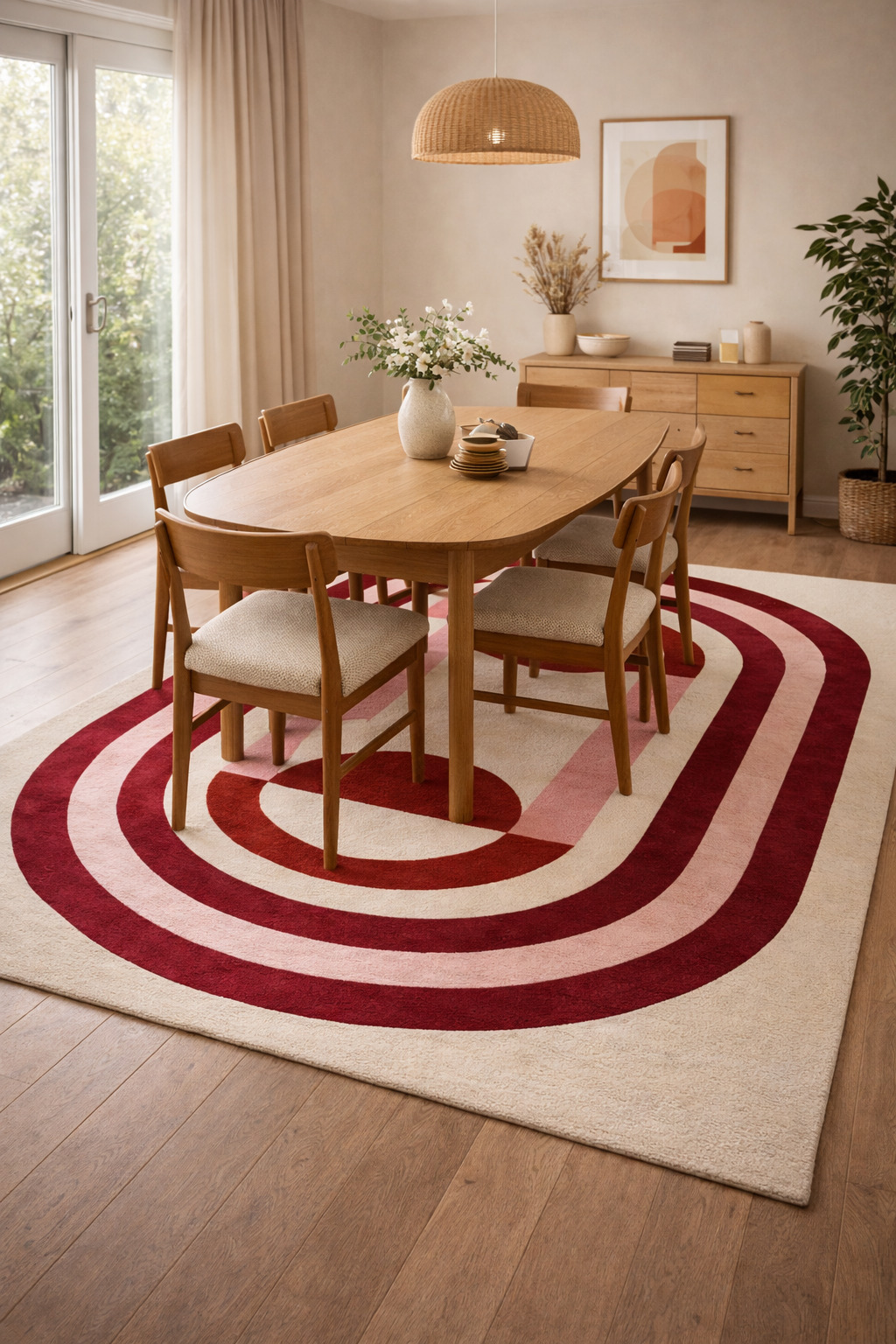 Stylish White Geometric Wool Area Rug - Available in 6x9 8x11 9x13 10x14 Sizes - Perfect for Hallways and Living Rooms - Rectangle Tufted Carpet