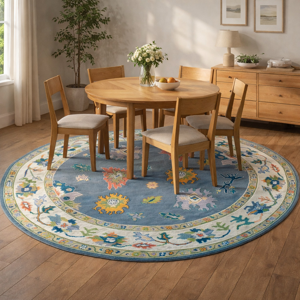 10x10 11x11 12x12 Handmade wool carpet Geometric design Round shape Large area rugs Hallway Living Dining space Knotted carpets