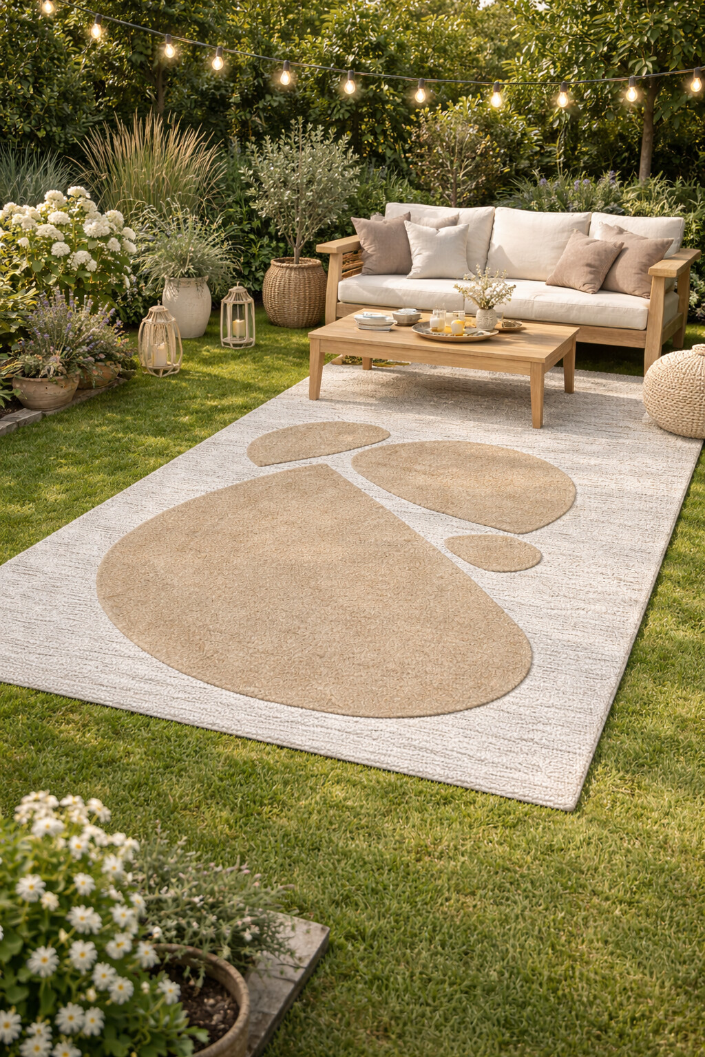 Bedroom area rugs  Geometric carpet  Tufted rug  8x13 9x10 10x13 11x12  Woolen carpet  Ivory and Beige color