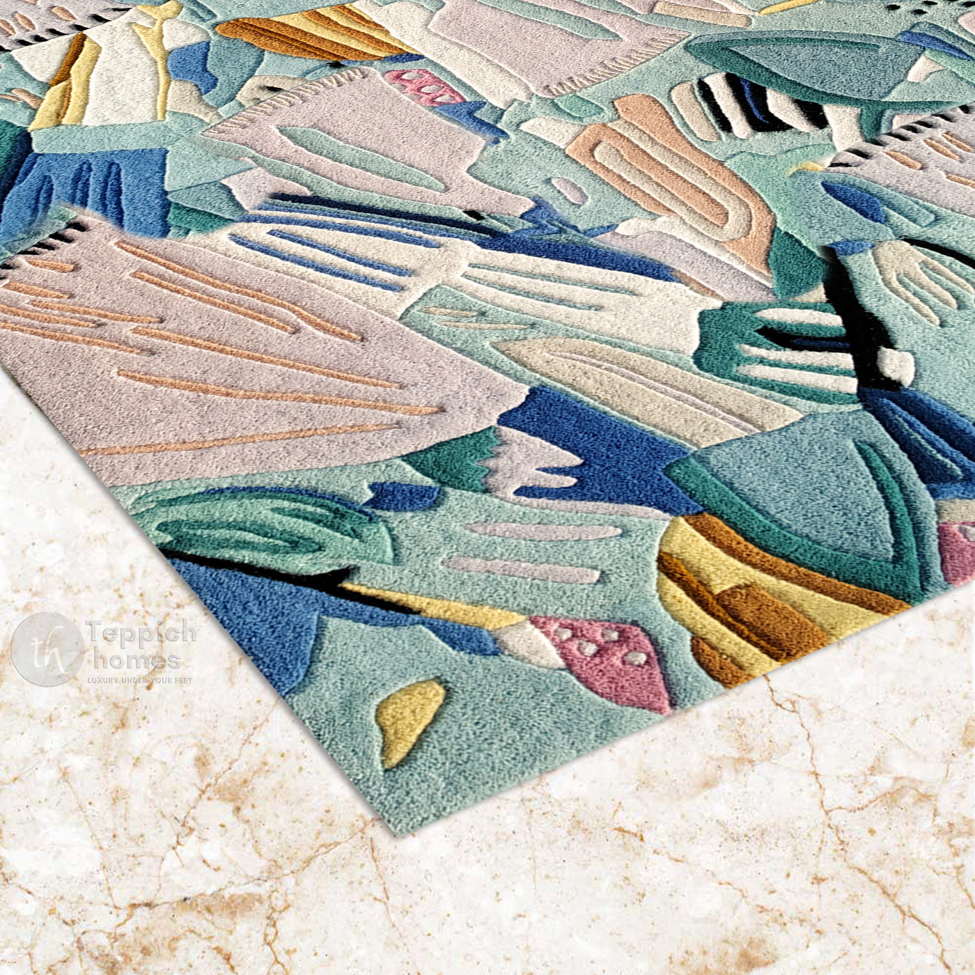 Subtle Abstract Pattern On Rug Bold and Playful Abstract Pattern Rug | Rectangular Area Rugs
