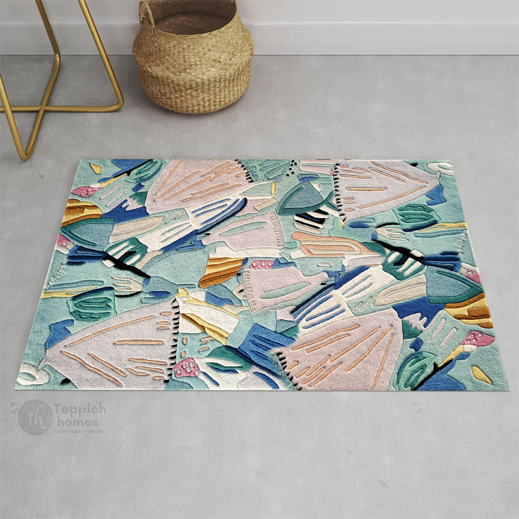 Subtle Abstract Pattern On Rug Bold and Playful Abstract Pattern Rug | Rectangular Area Rugs