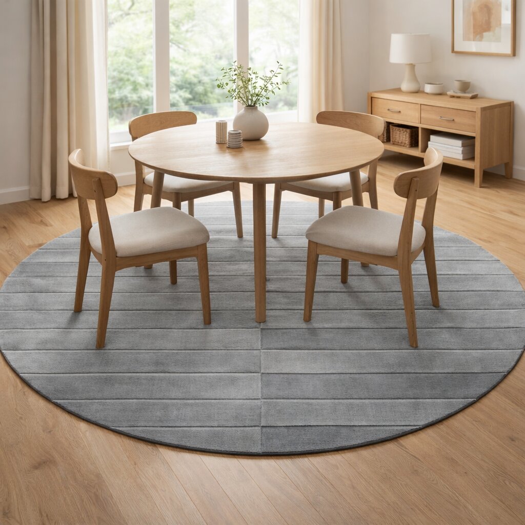 Round Grey Rug 5x5 Tufted 8x8 Wool Area Rug Living Room 9x9 10x10 Round Rug Bedroom