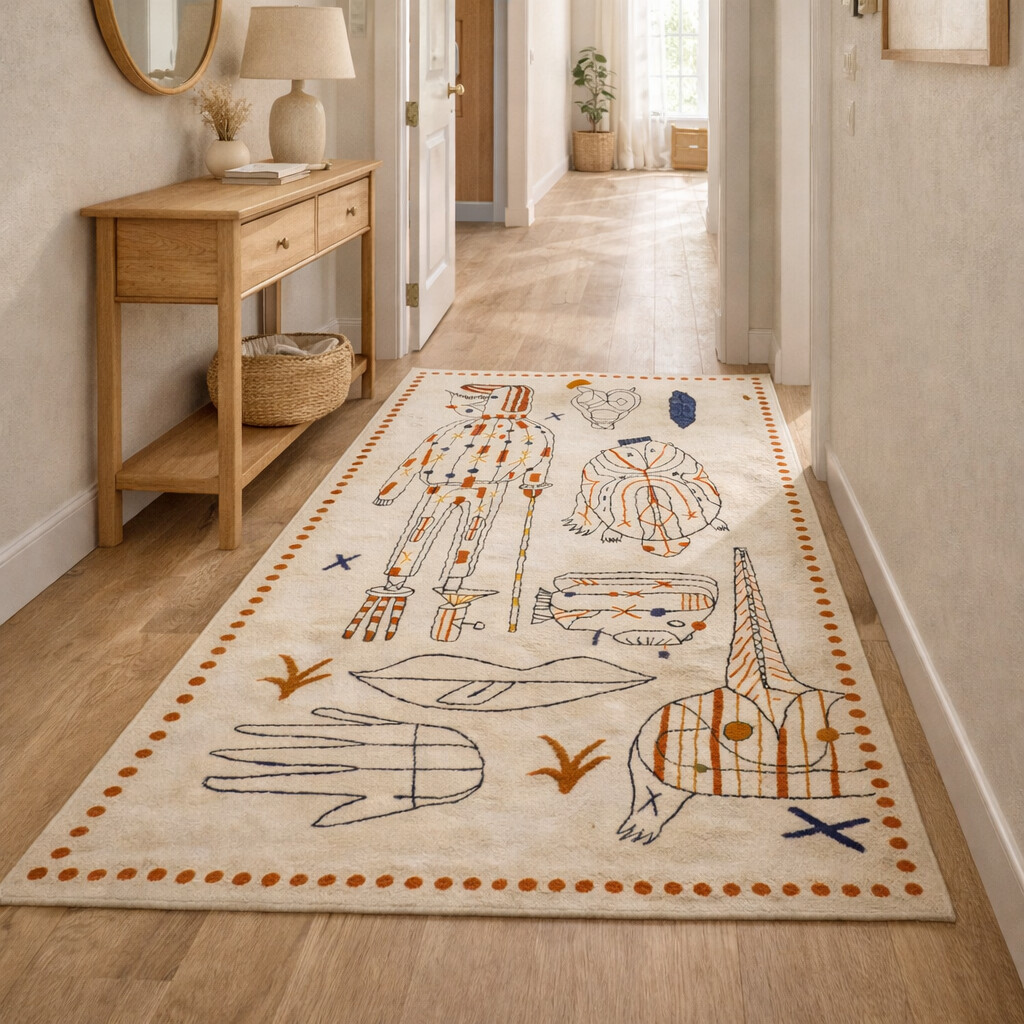 Wool rug 5x8  6x10 8x11 9x13 10x14  Large area rugs  Hand tuft  Beige carpet  Bed Living room  Modern carpets