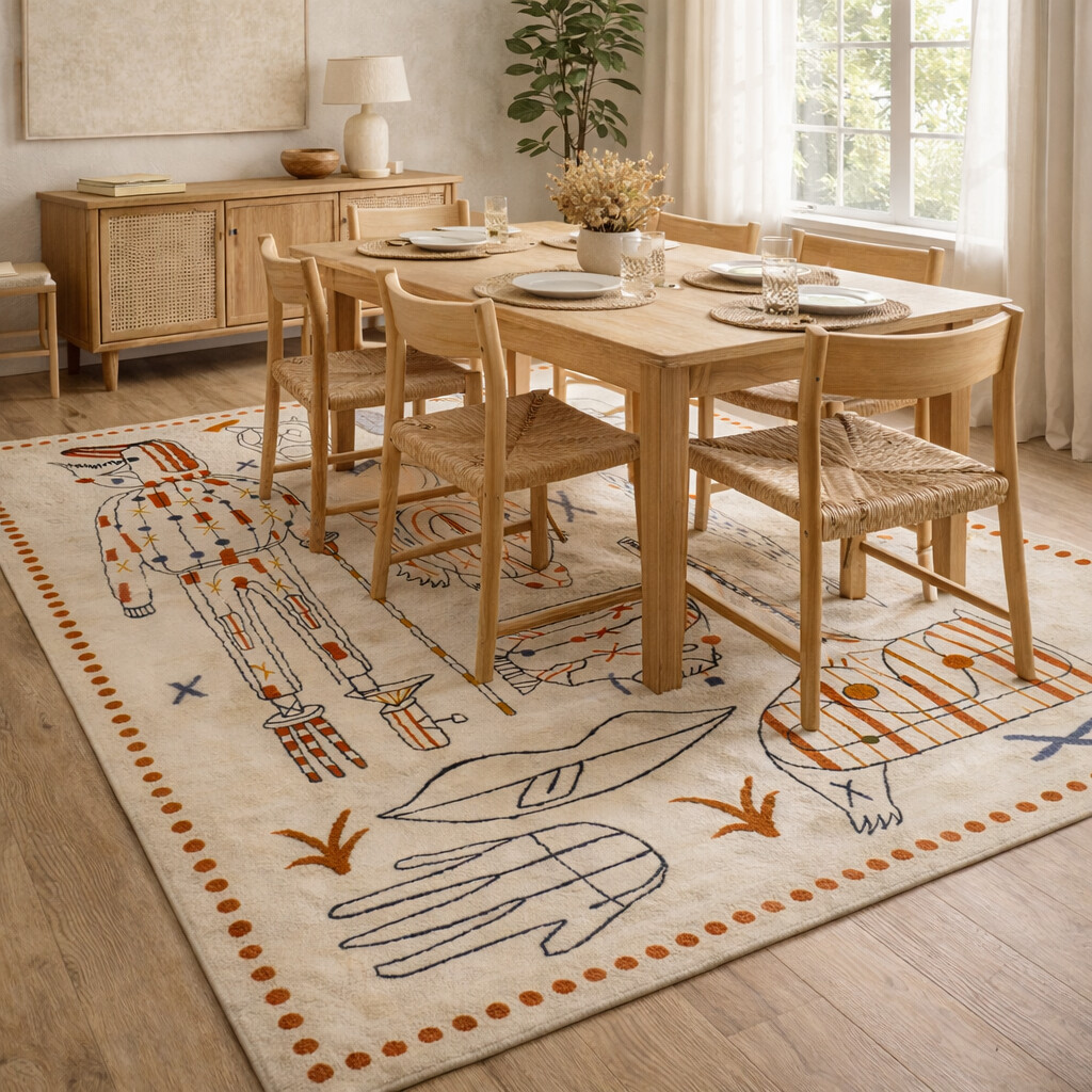 Wool rug 5x8  6x10 8x11 9x13 10x14  Large area rugs  Hand tuft  Beige carpet  Bed Living room  Modern carpets