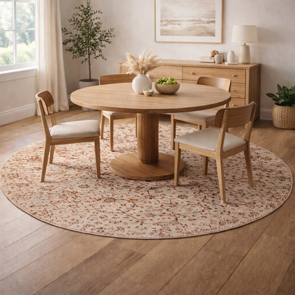 Hand Knotted Round Rugs Pink Color 9x9 10x10 11x11 12x12 Sizes for Hallway Bedroom Living Room Luxurious Wool Area Carpets