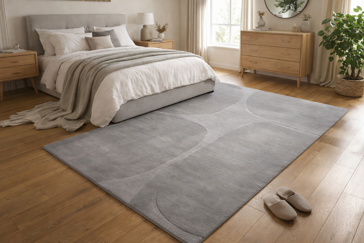 Wool Grey Rug 5x7 5x8 6x8 Large Area Rug Hand Tufted Bedroom Living Room Grey carpet