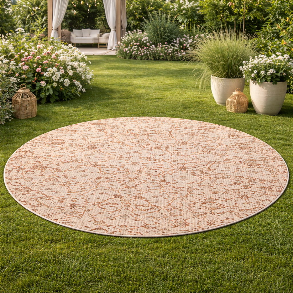 Hand Knotted Round Rugs Pink Color 9x9 10x10 11x11 12x12 Sizes for Hallway Bedroom Living Room Luxurious Wool Area Carpets