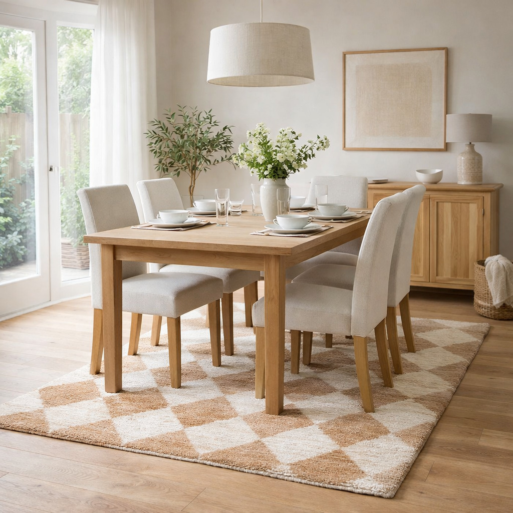 Hand-tufted Rugs  Cream Kite Design Wool Rug for Bedroom and Living Space