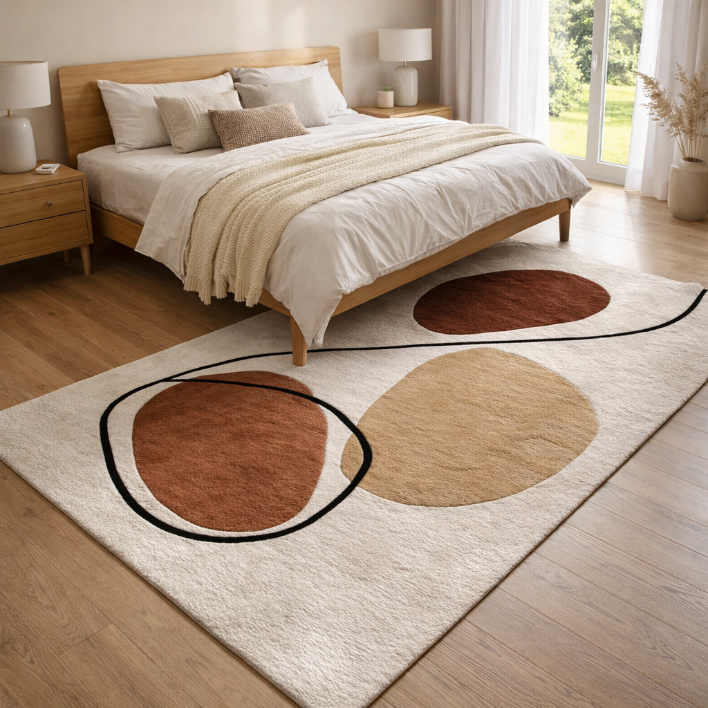 Neutral Tone Artistic Floor Rug