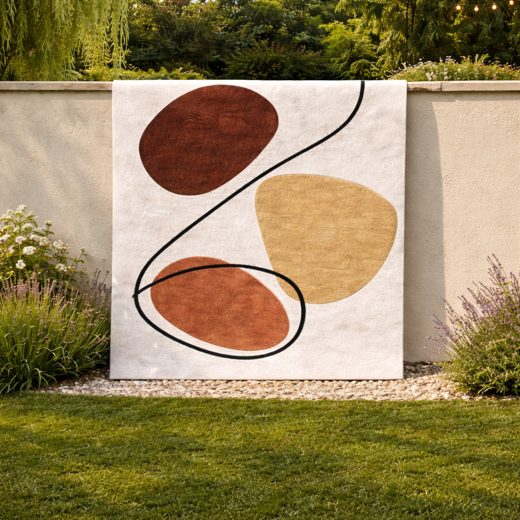 Neutral Tone Artistic Floor Rug