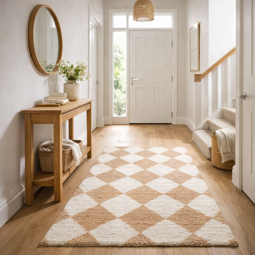 Hand-tufted Rugs  Cream Kite Design Wool Rug for Bedroom and Living Space