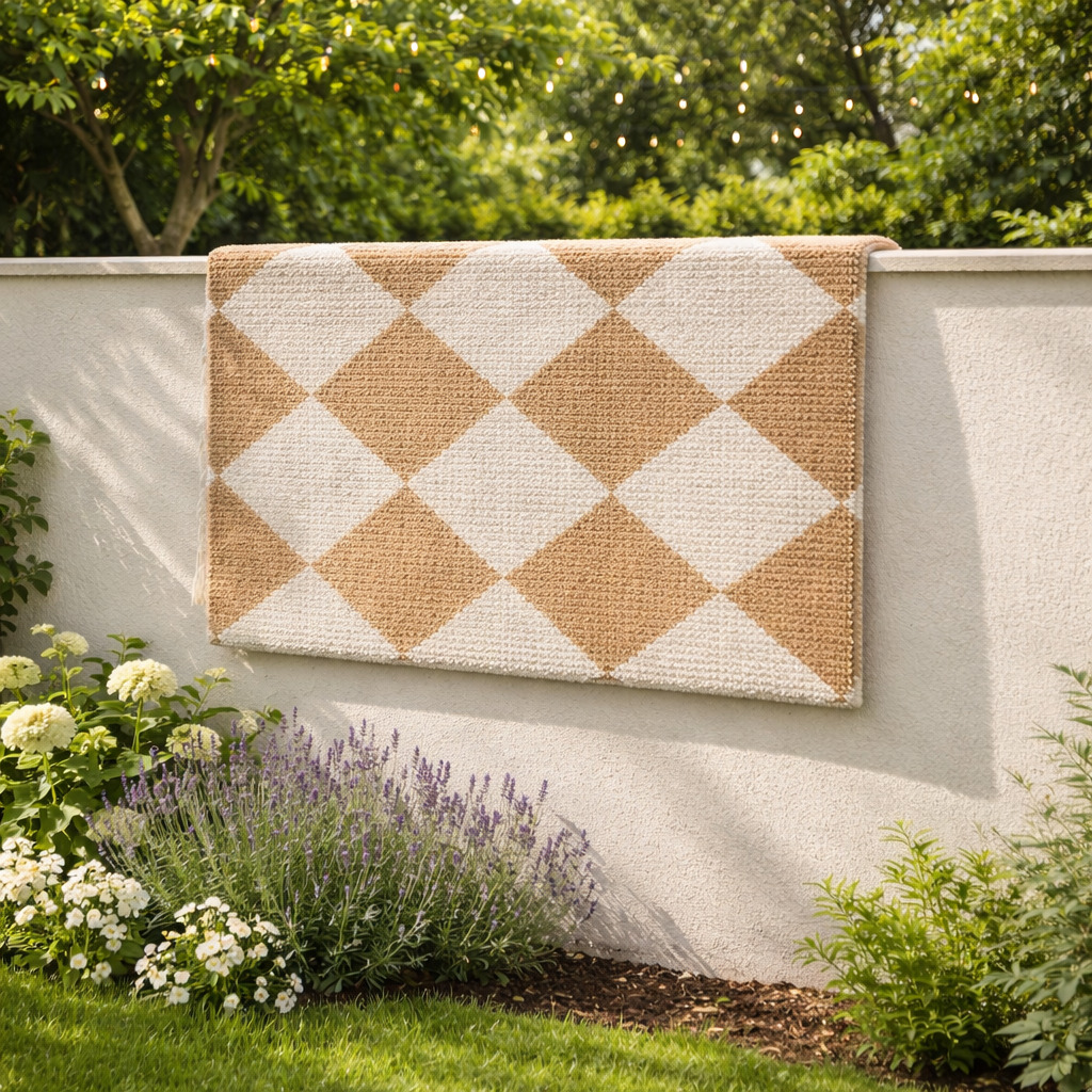 Hand-tufted Rugs  Cream Kite Design Wool Rug for Bedroom and Living Space