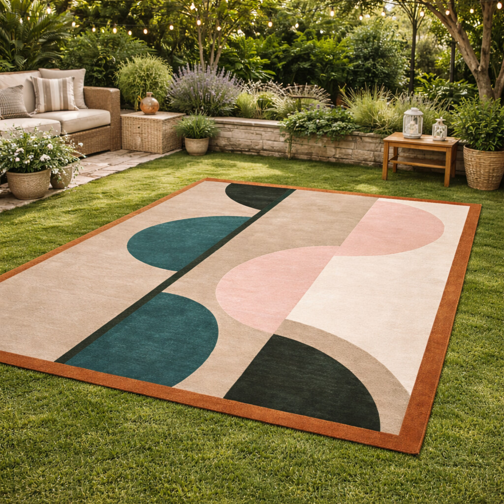 Stylish Color Block Rug