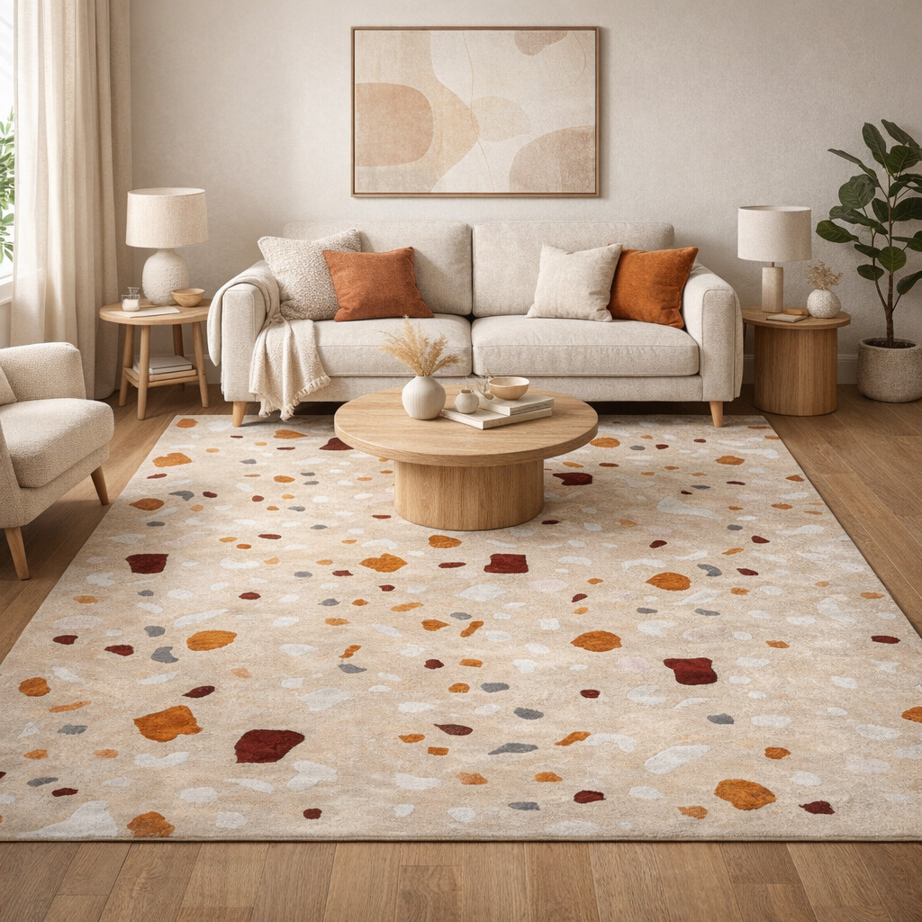 Chic Terrazzo Effect Designer Rug