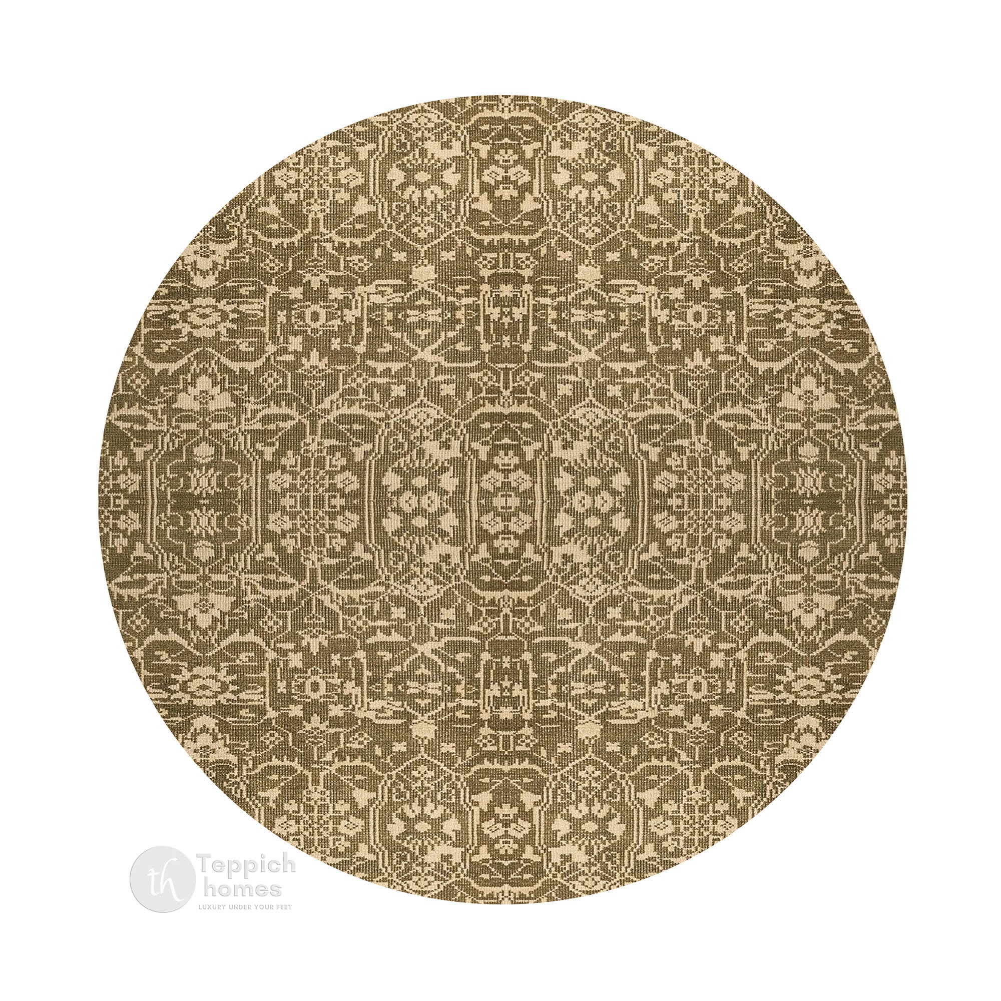 Hand Knotted Round Area Rug in Sage Green Premium Wool Carpet for Bedroom Living Room 8x8 9x9 10x10 11x11