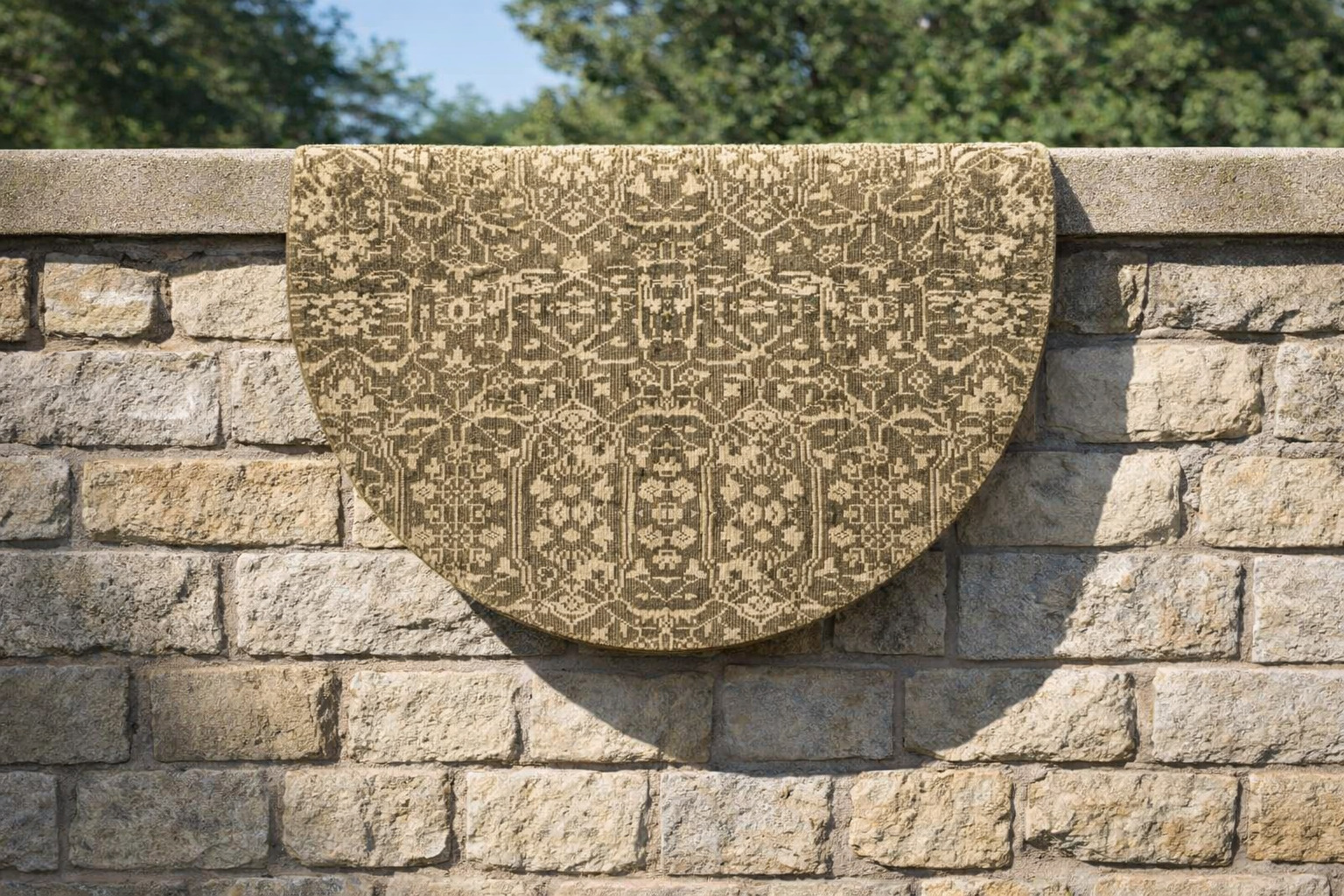 Hand Knotted Round Area Rug in Sage Green Premium Wool Carpet for Bedroom Living Room 8x8 9x9 10x10 11x11