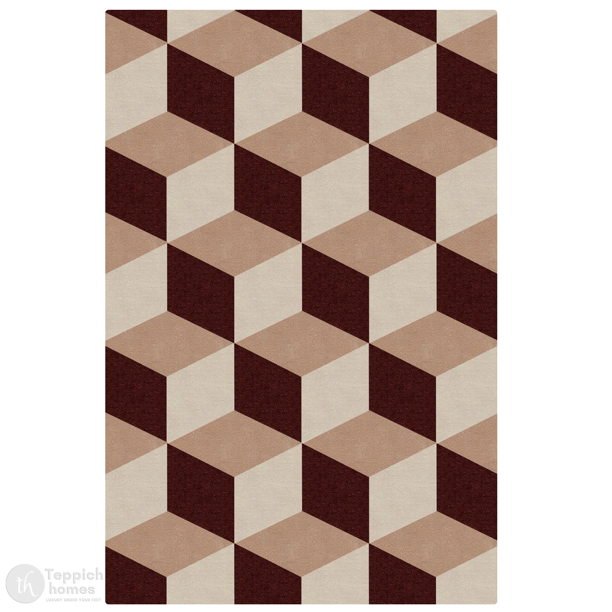 Geometric 3D Optical Cube Bedroom Area Rug 12x18