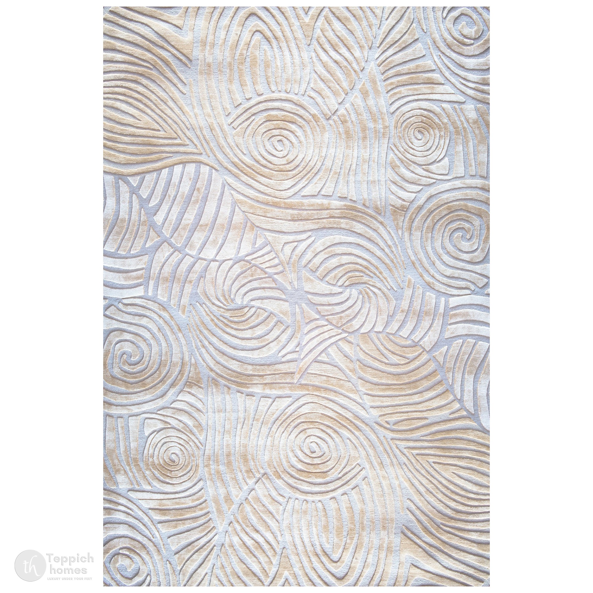 Neutral Spiral Textured Rug