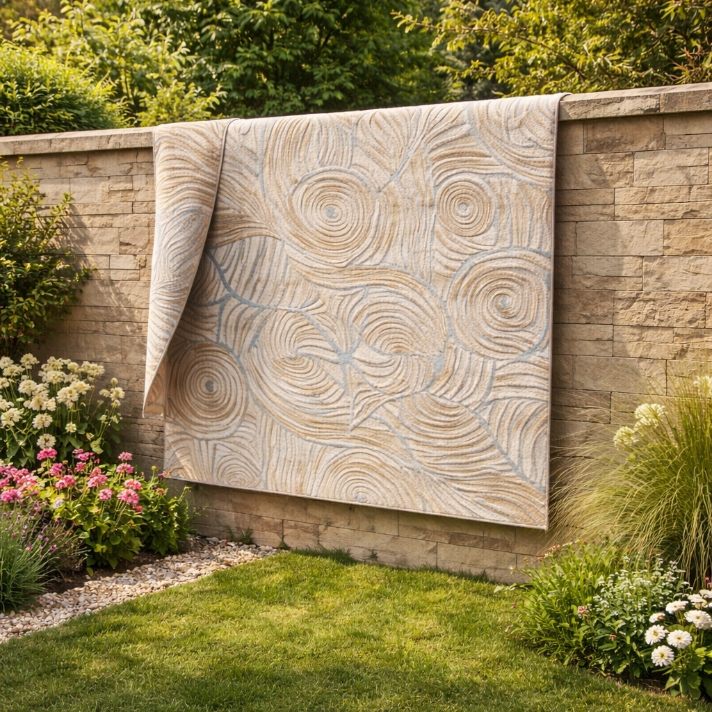 Neutral Spiral Textured Rug