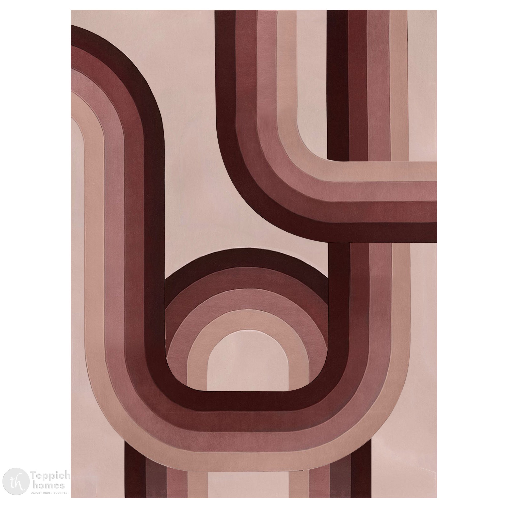 Blush Toned Modern Arch Rug