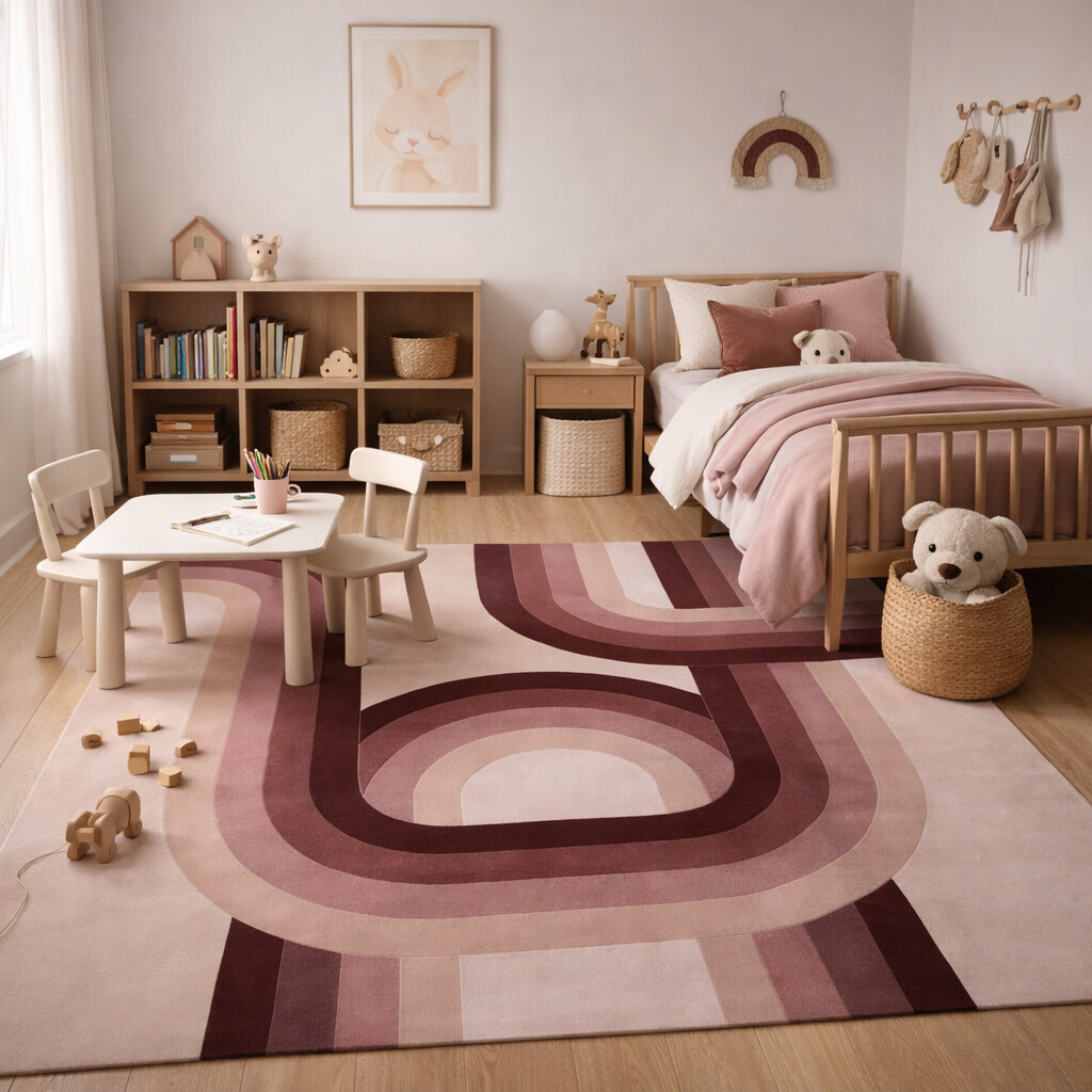 Blush Toned Modern Arch Rug