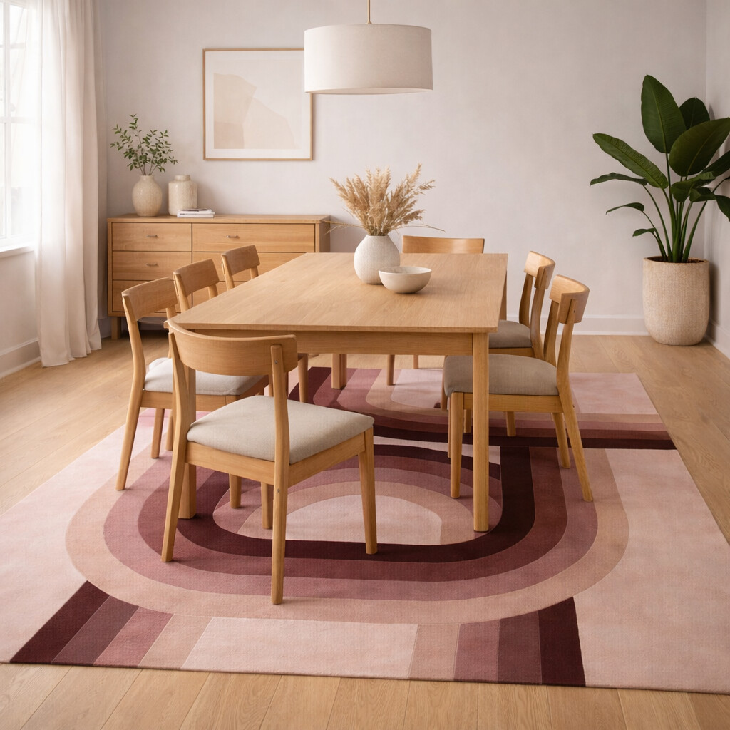 Blush Toned Modern Arch Rug