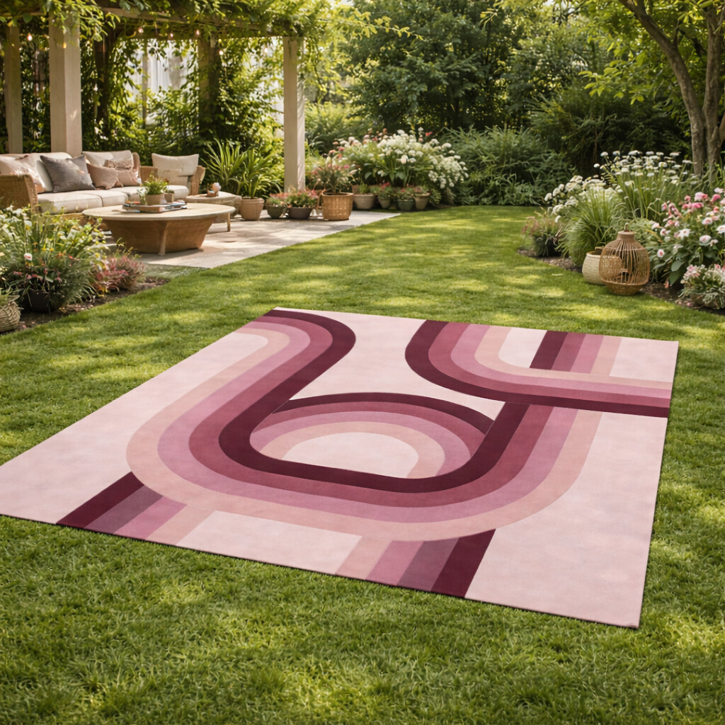 Blush Toned Modern Arch Rug
