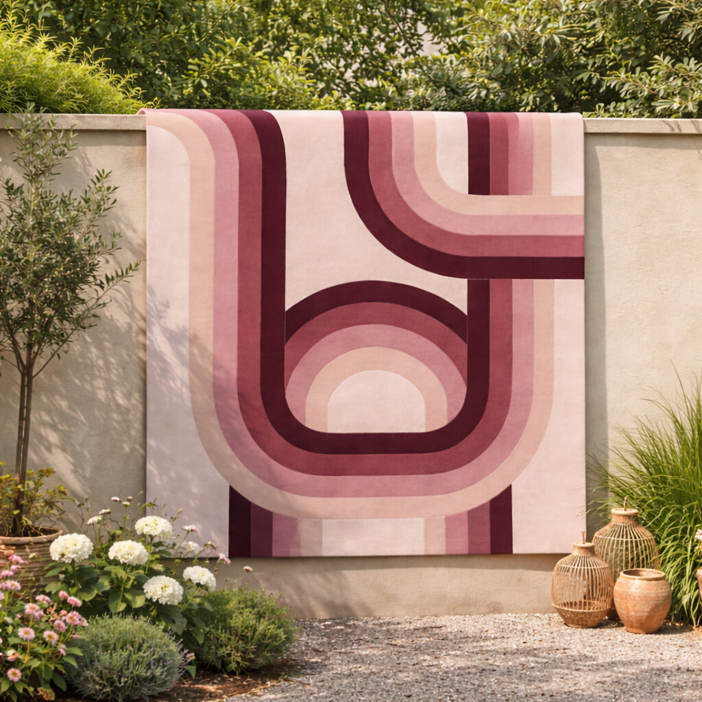 Blush Toned Modern Arch Rug