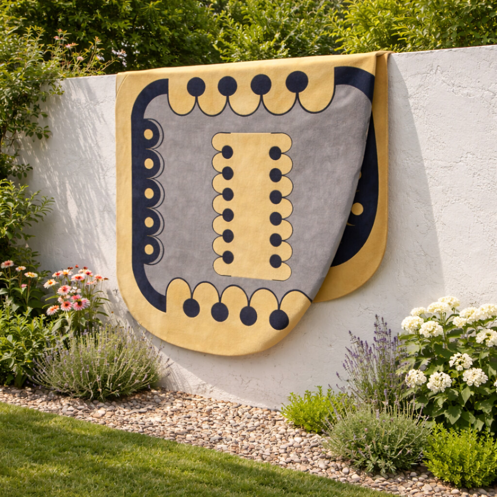 Artistic Modern Rug with Abstract Border