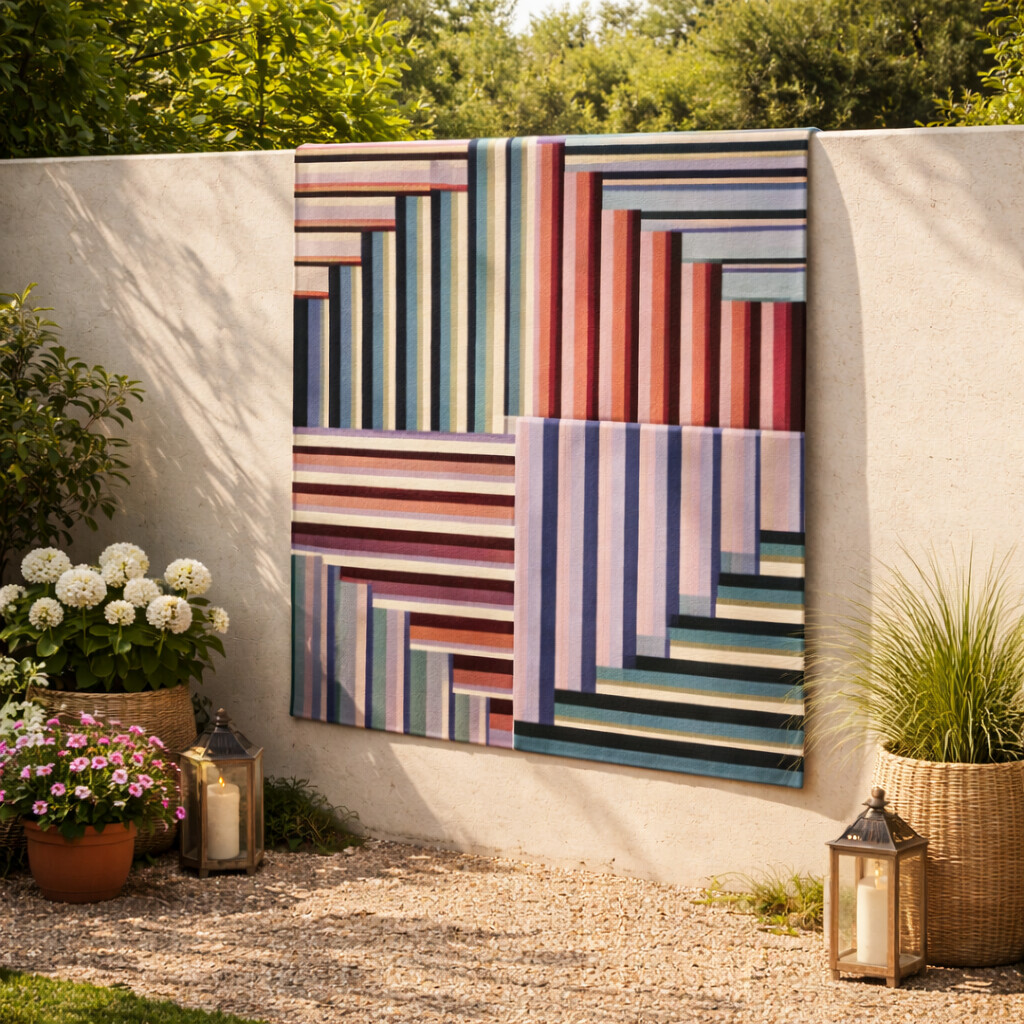 Vibrant Patchwork Striped Rug