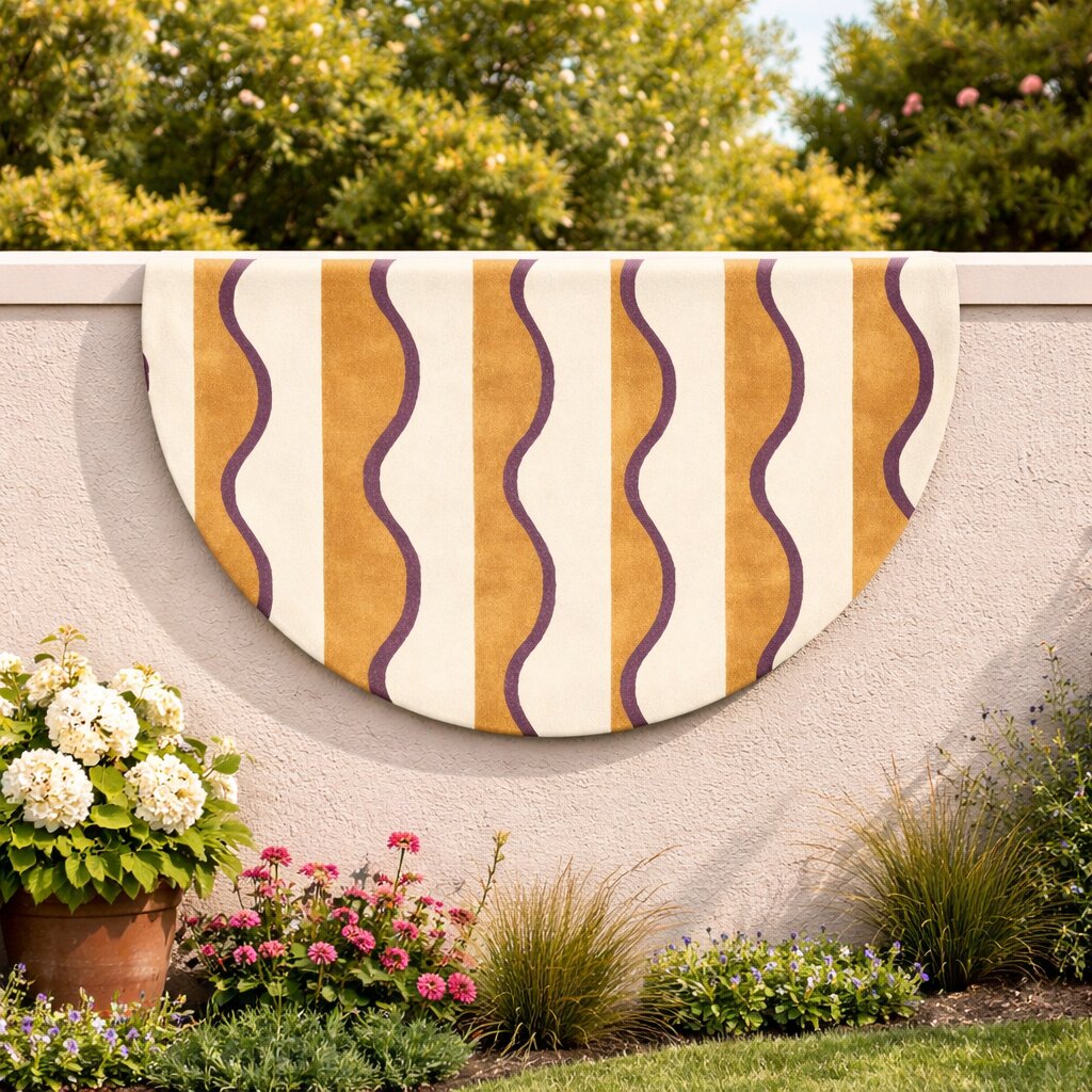 Ocean waves rug  Beige rug bedroom  Carpet 6x6  5x5 7x7 8x8 9x9  Round rug  Hand tufted  Living room Hallway