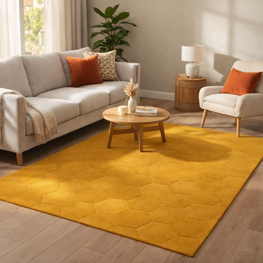 Living Room 8x10 Wool Carpet 6x8 6x9 7x10 Yellow Color Hand Tufted Bedroom