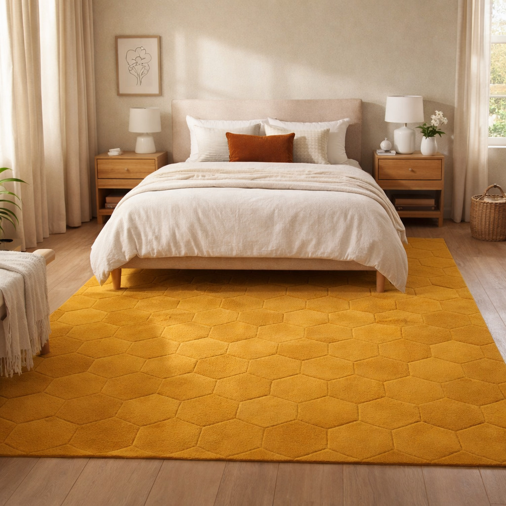 Living Room 8x10 Wool Carpet 6x8 6x9 7x10 Yellow Color Hand Tufted Bedroom