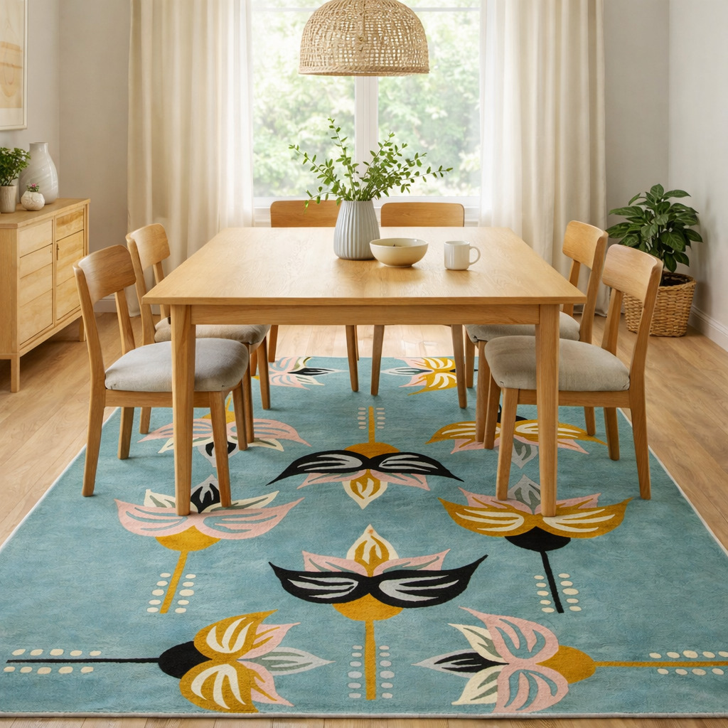 Bold Floral Art Deco Rug