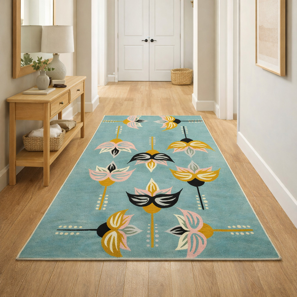 Bold Floral Art Deco Rug