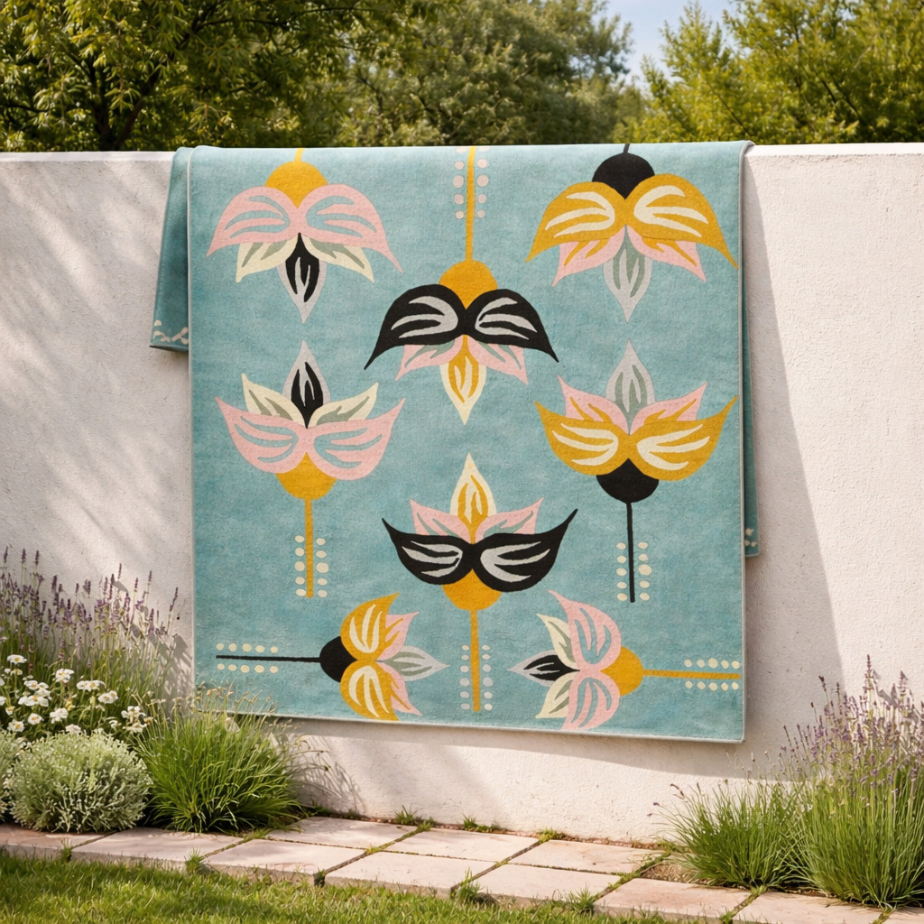 Bold Floral Art Deco Rug