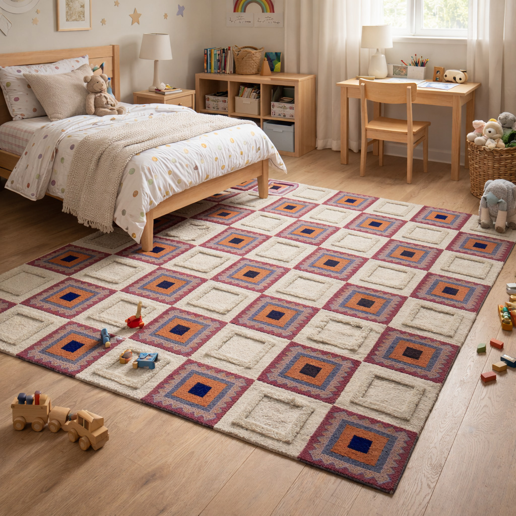 Hand Tufted 8x10 8x11 9x10 9x12 Tufte Cream Wool Area Rug Living Dinning Room